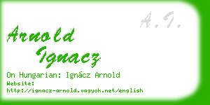 arnold ignacz business card