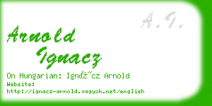 arnold ignacz business card